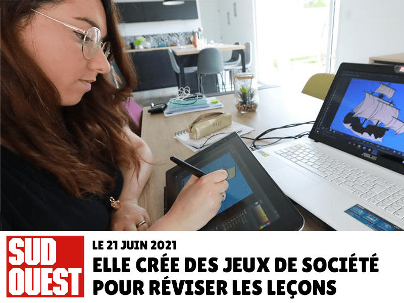 JOURNAL SUD-OUEST - Marion Salvat crée des jeux de société pour réviser les leçons - C'est un jeu d'enfant